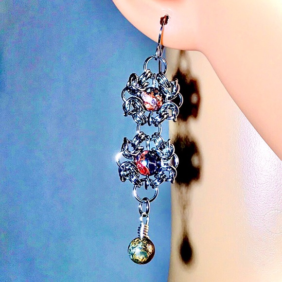 Jewelry - Artisan Leopard Skin Jasper Romanov Earrings